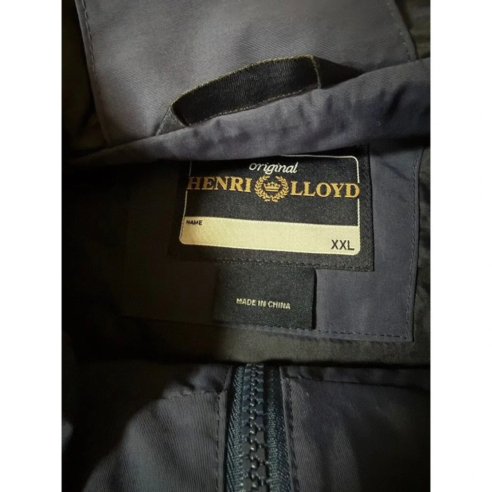 Henri Lloyd Mens Sailing Jacket XXL Navy Blue Hooded Nylon Rain Coat Coat
